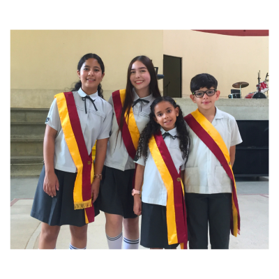 Felicitaciones a Sofía Giraldo Ortega de 11C, Sara Torres Peña de 10B, David Josué Melo Gómez de 5A y Valeria Rengifo Naranjo de 4A por su triunfo en la personería y vice-personería estudiantil.